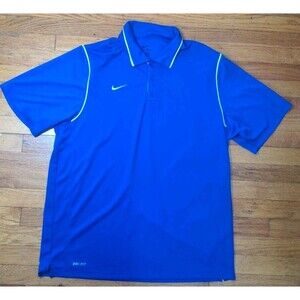 Nike Shirt Mens XL Blue Gameday Performance Golf Polo Preppy Casual Dri FIT EUC